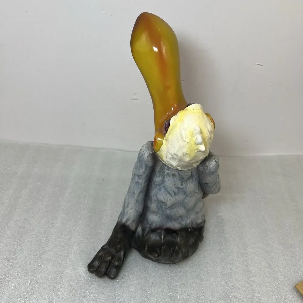 Vtg Pelican Wine Bottle Holder W Cork Topper Tabletop Decoration 12” Beach Decor